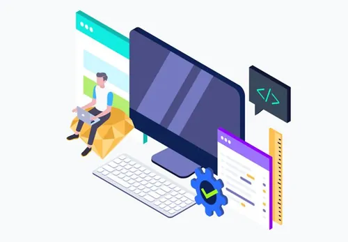 技术工作行业网页设计等距概念矢量插图设计素材Tech Jobs Isometric