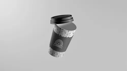 咖啡杯包装设计PSD贴图模板Floating Coffee Cup Mockup