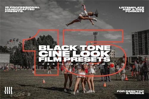 复古黑色老电影富士胶片质感LR调色预设 Black Tone Cine
