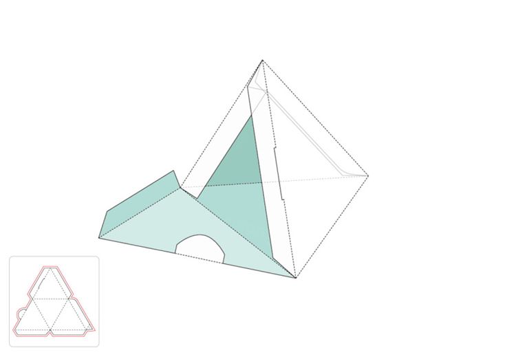 帐篷形包装盒模切图/刀模图EPS源文件