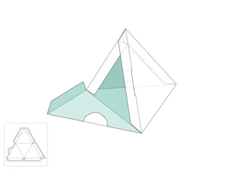 帐篷形包装盒模切图/刀模图EPS源文件