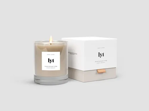 蜡烛罐包装外观设计样机模板 Candle Package Mockup
