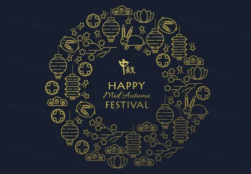 中国传统节日中秋节月亮节日团圆佳节矢量海报设计素材Mid autumn Festival