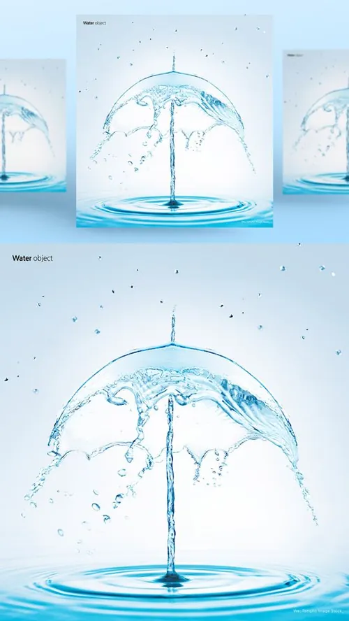 水元素雨伞形状PSD分层元素Water element PSD material