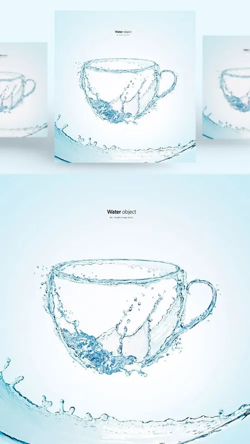 水元素茶杯形状PSD分层元素Water element PSD material