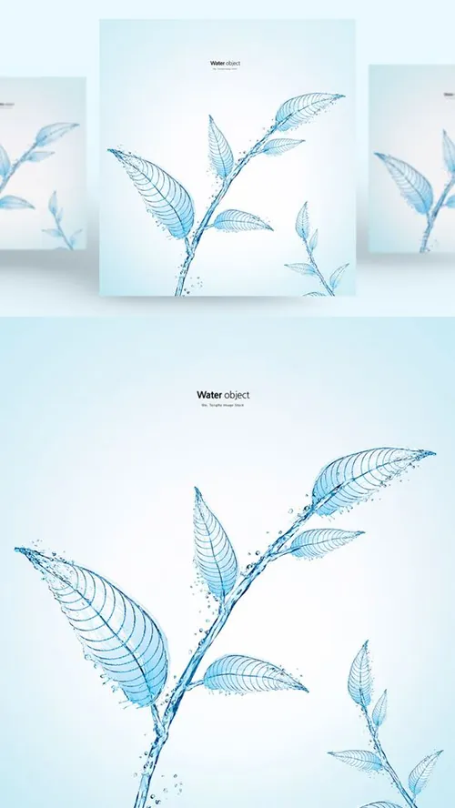 水元素树叶形状PSD分层元素Water element PSD material