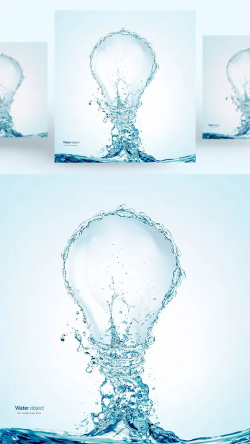 水元素灯泡形状PSD分层元素Water element PSD material
