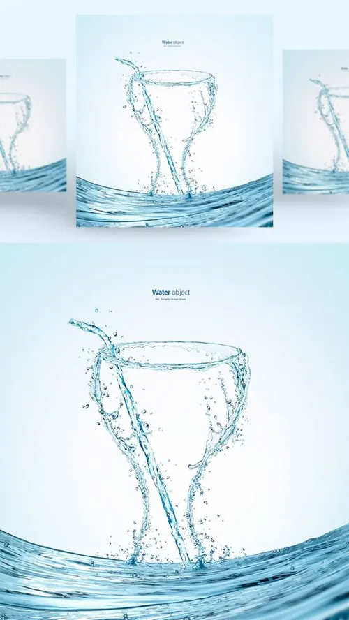 水元素饮料杯形状PSD分层元素Water element PSD material