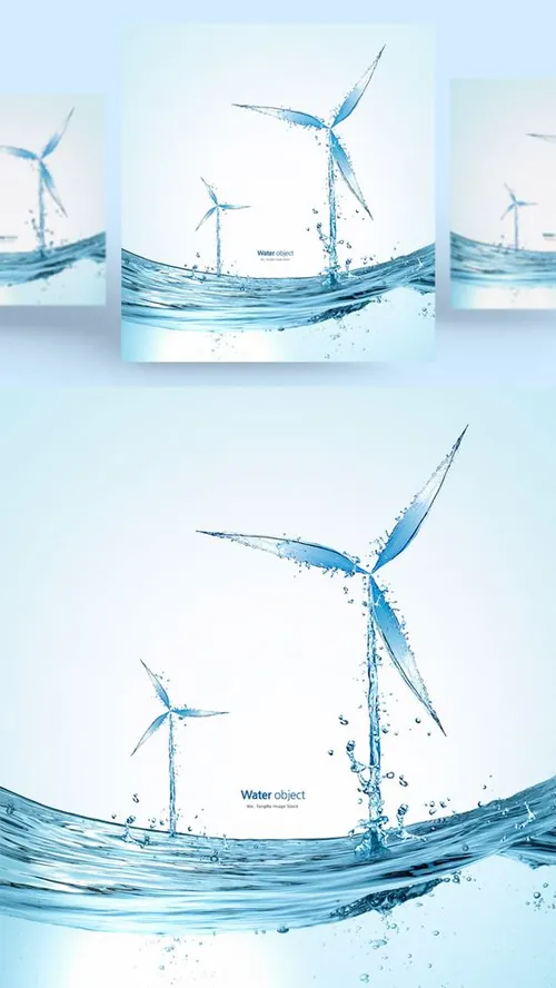 水元素风车形状PSD分层元素Water element PSD material