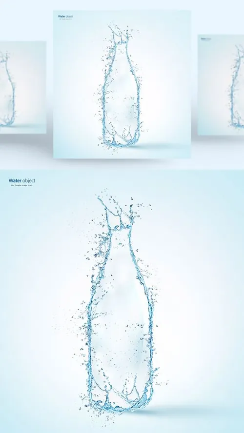 水元素矿泉水瓶形状PSD分层元素Water element PSD material