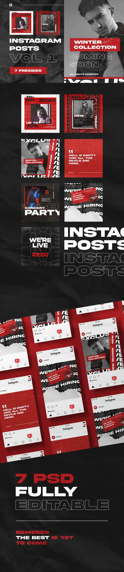 Ins潮流时尚年轻潮牌海报PSD模板 Instagram fashion Posts 7