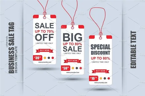 网页设计和印刷材料Paper Sale Tag Vector