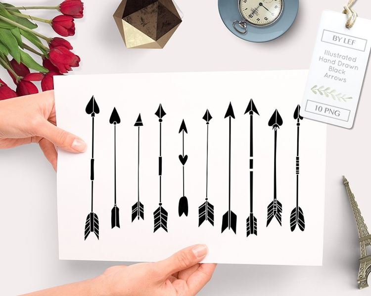 原创箭头设计Black Arrow Graphics. Hand Drawn