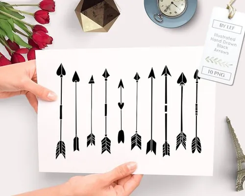 原创箭头设计Black Arrow Graphics. Hand Drawn