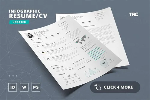 信息图表的简历模板下载 Infographic ResumeCv Template