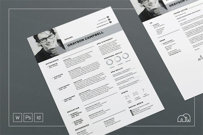 简约现代模板 Grayson  Resume CV