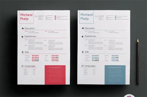 设计个性的简历模板 2 color options resume package