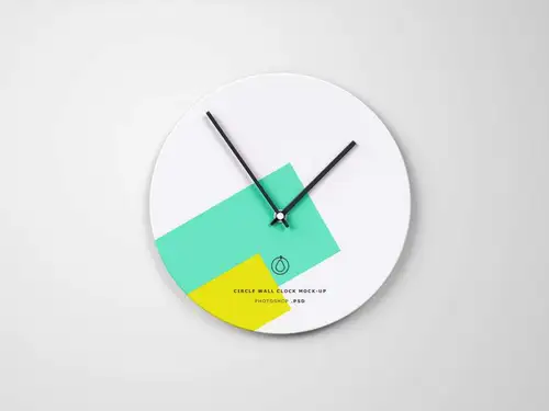 圆壁钟样机PSD模板 Circle Wall Clock Mockup 样机模版