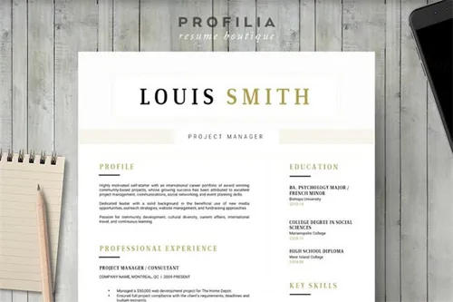 时尚优雅的Word简历模板 Word Resume Cover letter Template