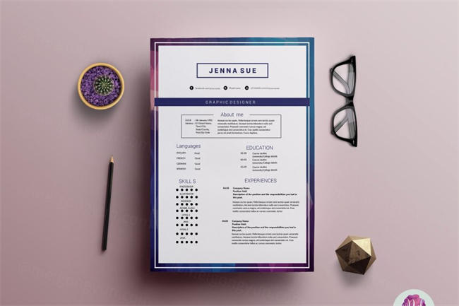 个性的简历模板2页 2-page resume template