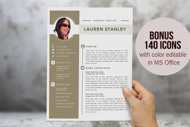 优雅的二合一简历 Elegant 2 in 1 Word resume template