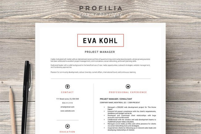 Word简历封面和模板 Word Resume Cover letter Template