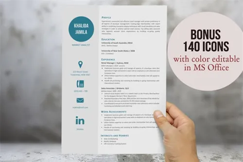 带图标的简历模板 Big icon modern resume template
