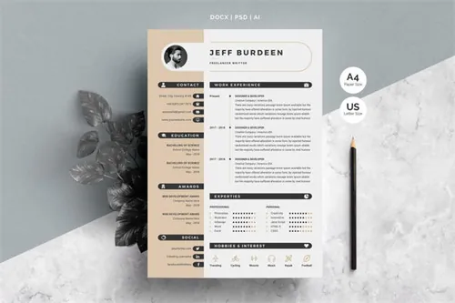 正规专业简历模板 Resume Template Cover Letter