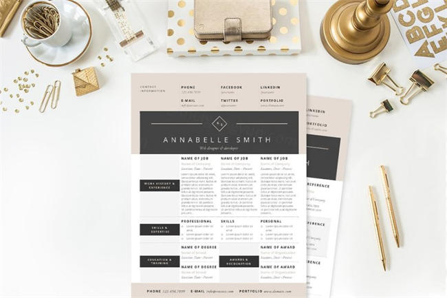 优雅的简历模板包 Elegant Resume Template Package