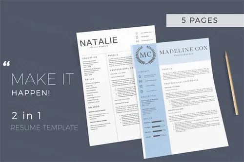 专业的简历模板 Resume Template 5 Pages CV