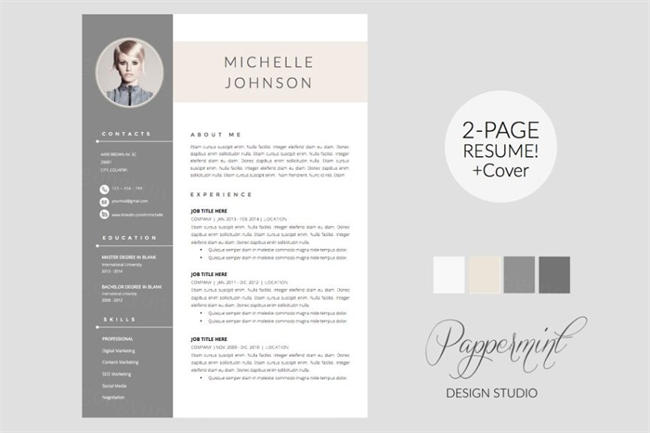 个性简历模板 Resume Template Cover Letter WORD