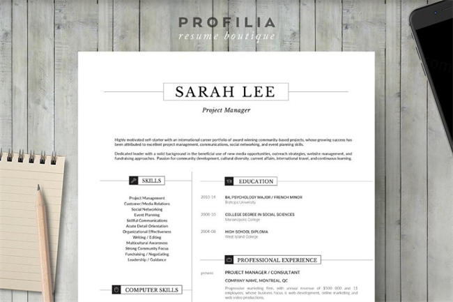 简单的Word简历模板 Word Resume Cover letter Template