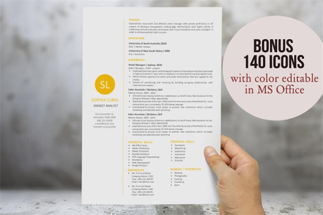 简单的简历模板 Simple resume template for Word