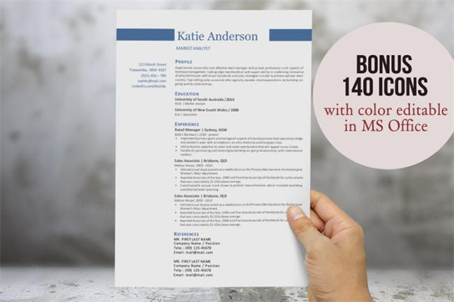 简单的Word模板二合一 Simple 2 in 1 Word resume