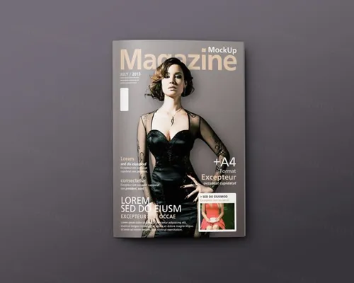 书籍杂志忒图PSD模板Overhead View Magazine Mockup Vol028