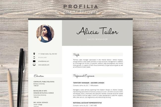 排版一流的Word简历模板 Word Resume Cover letter Template