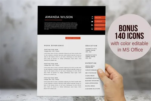 优雅的Word简历模板 Elegant 2 in 1 Word resume template