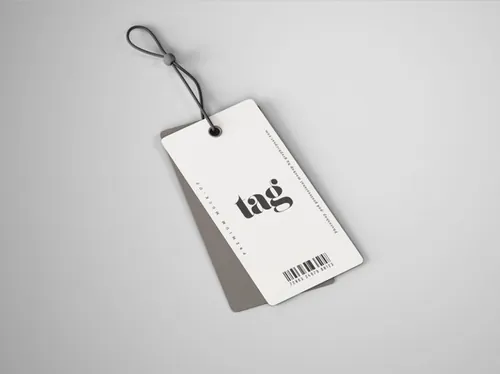 时尚独特的服装价格标签/吊牌设计模板 Clothes Double Tag Mockup – PSD