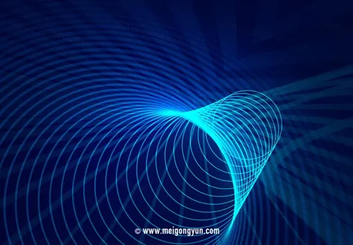 4K高清科技感网络线条圆环光效背景包装设计素材模板