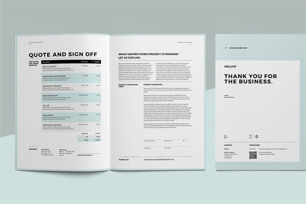 时尚高端简约多用途的品牌手册楼书杂志宣传册画册设计模板 proposal