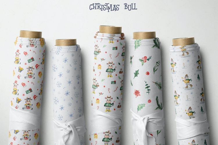 手绘水彩风格的新年圣诞节元素插画大集合-JPG，PNG，PS