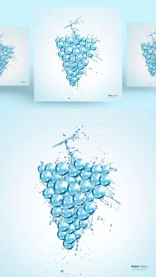水元素葡萄形状PSD分层元素Water element PSD material