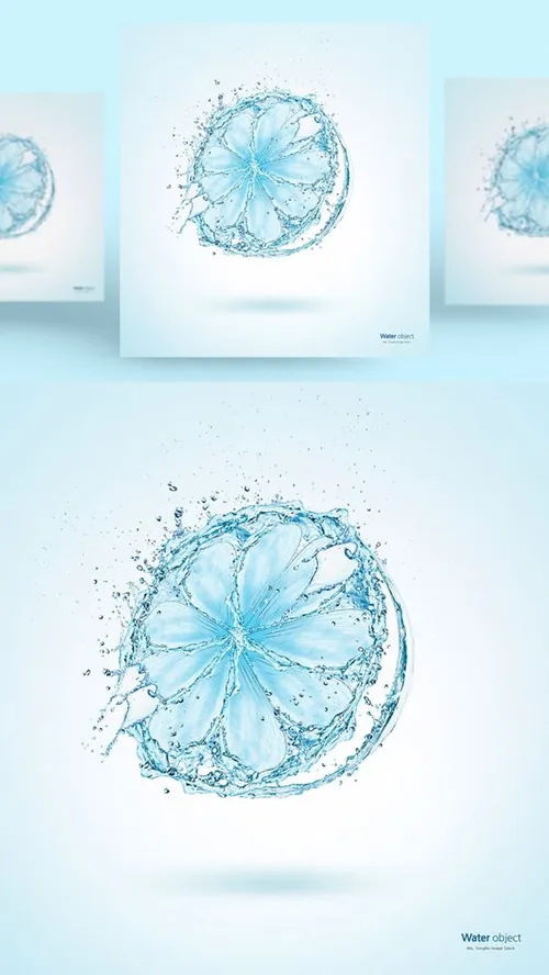 水元素橙子形状PSD分层元素Water element PSD material