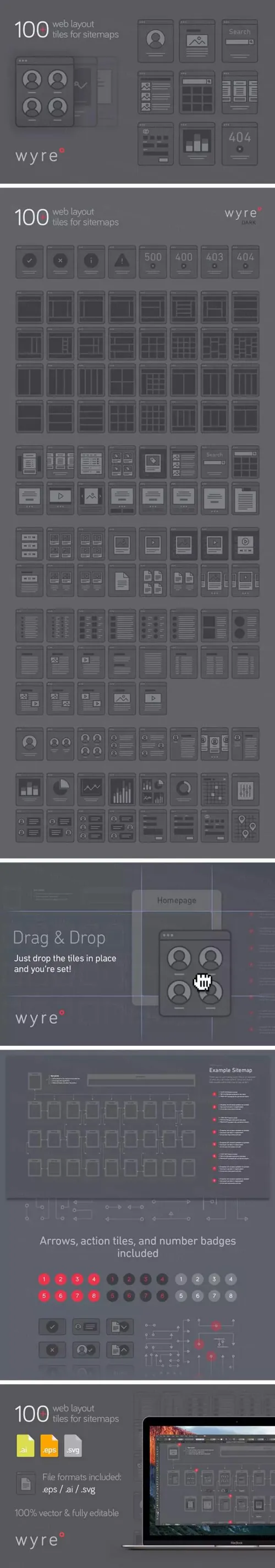 UI | 126张现代简约黑白灰高品质网站模板wyredark