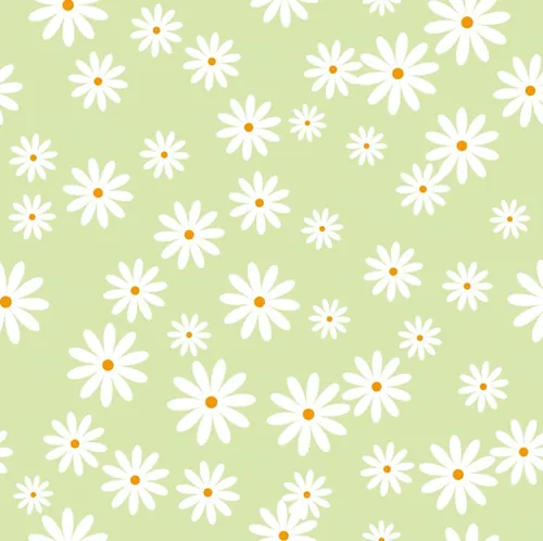 绿色清新小雏菊田野鲜花花卉植物无缝抽象背景矢量设计素材Field daisies