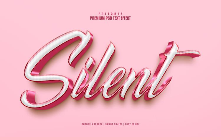 高质量粉金色立体字体特效文本样式PSD智能对象模板