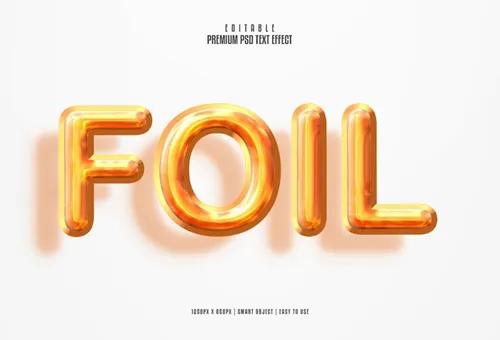高质量金箔气球质感立体字体特效文本样式PSD智能对象模板