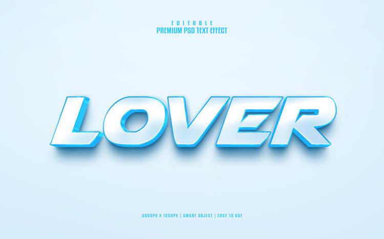 高质量蓝色金属立体字体特效文本样式PSD智能对象模板