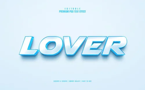 高质量蓝色金属立体字体特效文本样式PSD智能对象模板