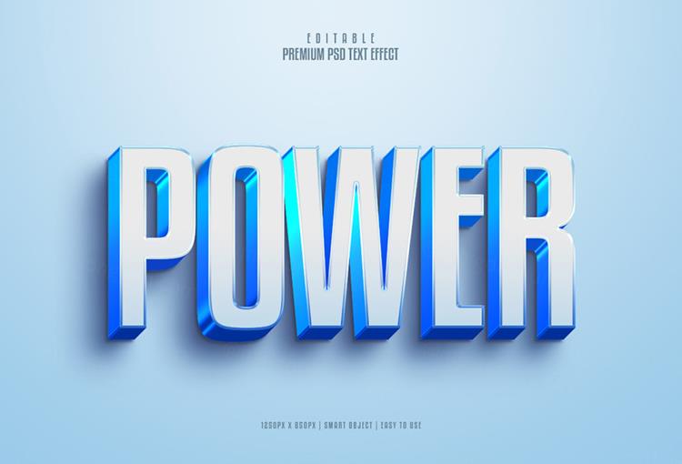 高质量力量感立体字体特效文本样式PSD智能对象模板